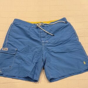 Polo by Ralph Lauren Men's Blue and Yellow Board Shorts